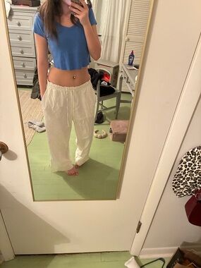 Hollister White Wide Leg Lounge Pants